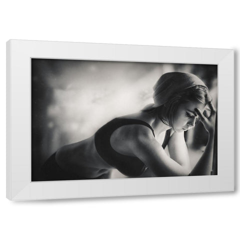 Xmas Particles White Modern Wood Framed Art Print by Ivanov, Velizar