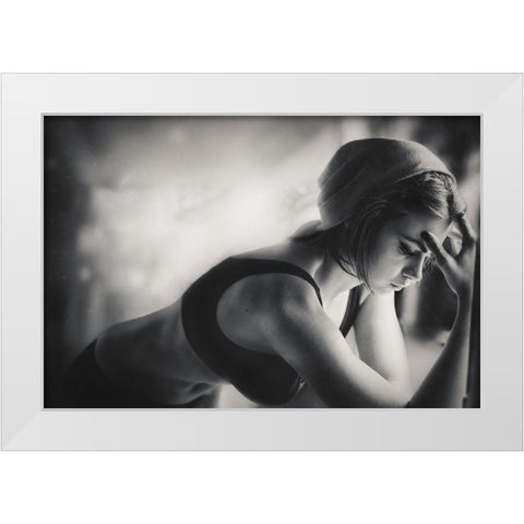 Xmas Particles White Modern Wood Framed Art Print by Ivanov, Velizar