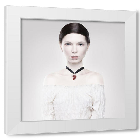 Heart White Modern Wood Framed Art Print by Katiev, Vladimir