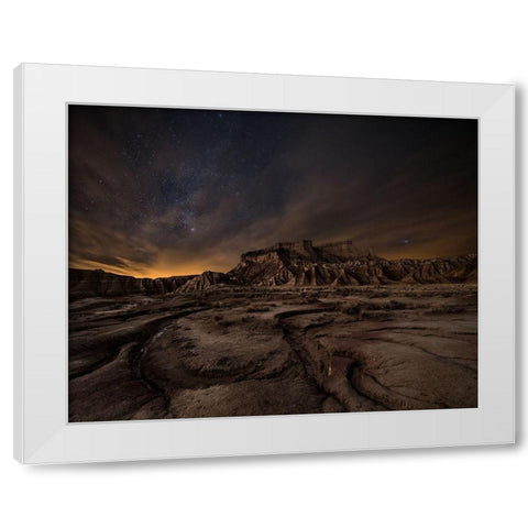 Night Wind White Modern Wood Framed Art Print by Cia, Inigo