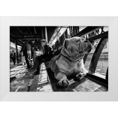 Sad White Modern Wood Framed Art Print by Youdutian