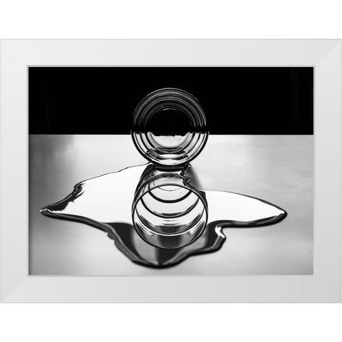 Circles Of Circles White Modern Wood Framed Art Print by Toniolo, Giorgio