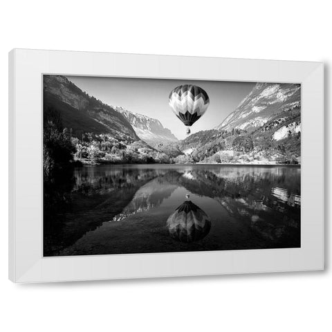 La Mongolfiera White Modern Wood Framed Art Print by Auf Dem, Andrea