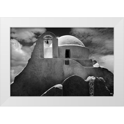Mykonos Church White Modern Wood Framed Art Print by P Stein, John