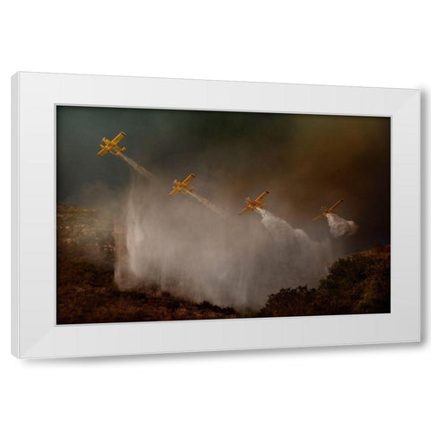 Cilento National Park - The Scene That Unfortunately Is Repeated Almost Every Year In Summer... White Modern Wood Framed Art Print by Grambone, Antonio