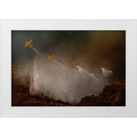 Cilento National Park - The Scene That Unfortunately Is Repeated Almost Every Year In Summer... White Modern Wood Framed Art Print by Grambone, Antonio