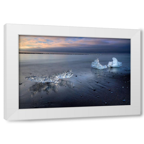 Crystal Ice White Modern Wood Framed Art Print by Eichelberg, Amnon