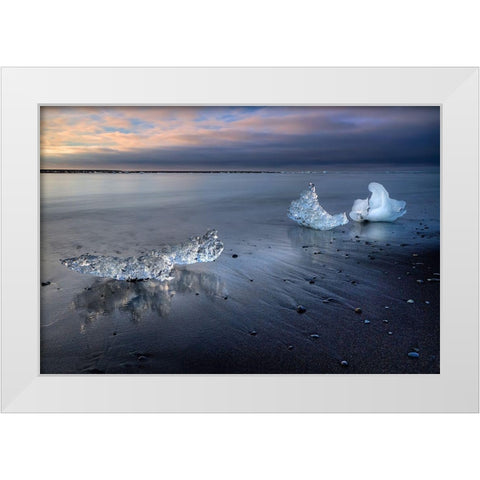 Crystal Ice White Modern Wood Framed Art Print by Eichelberg, Amnon