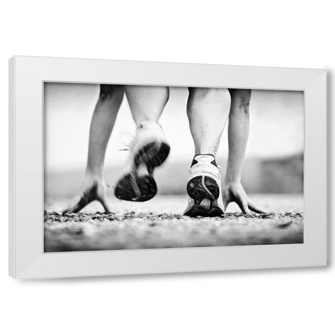 Runner White Modern Wood Framed Art Print by Bartsch, Heidi