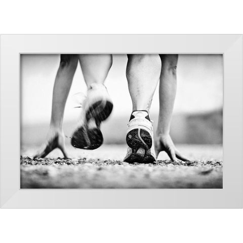 Runner White Modern Wood Framed Art Print by Bartsch, Heidi
