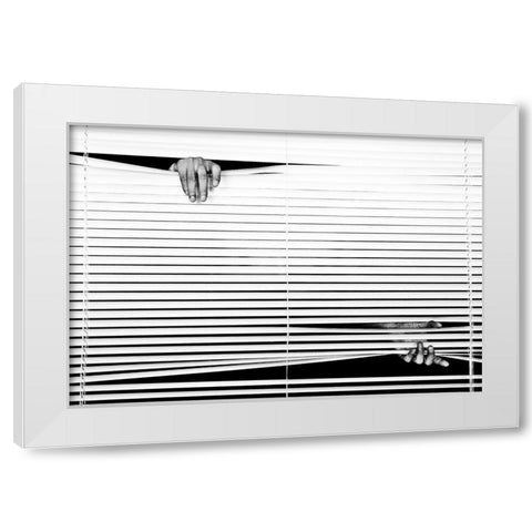 Black Or White White Modern Wood Framed Art Print by Ikeda, Keisuke
