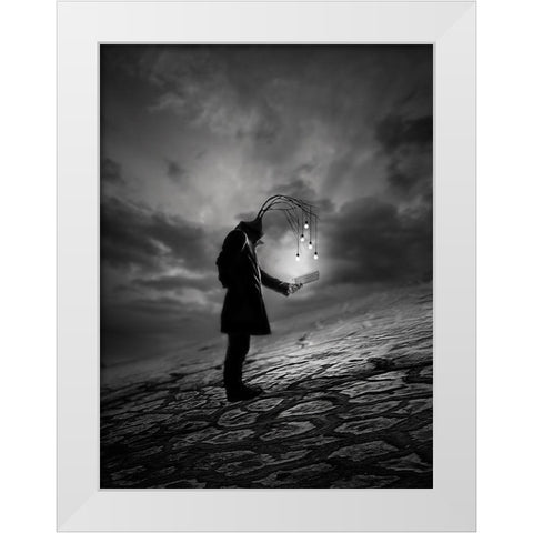 The Reader White Modern Wood Framed Art Print by David Senechal Photographie