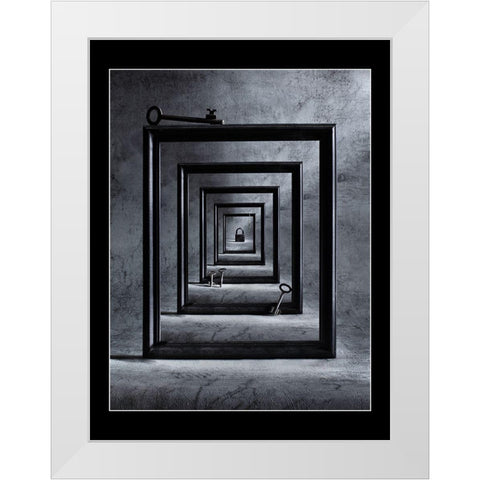 Locked Up White Modern Wood Framed Art Print by Ivanova, Victoria