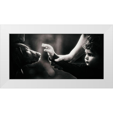 The Only Thing We Have To Fear... White Modern Wood Framed Art Print by Knartist