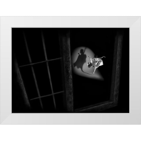 See My Shadow White Modern Wood Framed Art Print by Ali Surachman, Aman