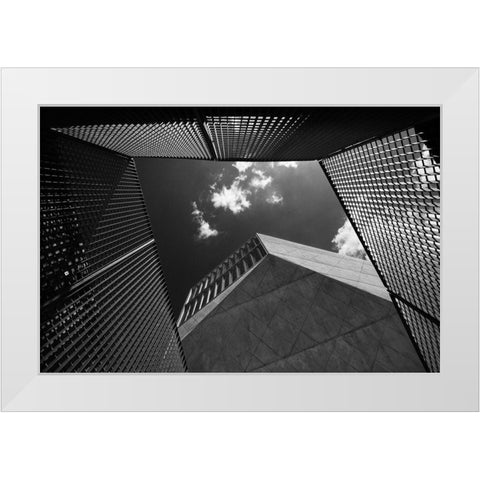 The House Of The Clouds White Modern Wood Framed Art Print by P Neto, Filipe