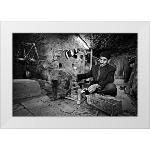 Aba Texture White Modern Wood Framed Art Print by Momeni, Mohammadreza