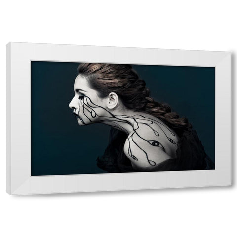 Eye To Eyes White Modern Wood Framed Art Print by Yogasara, Yudhistira