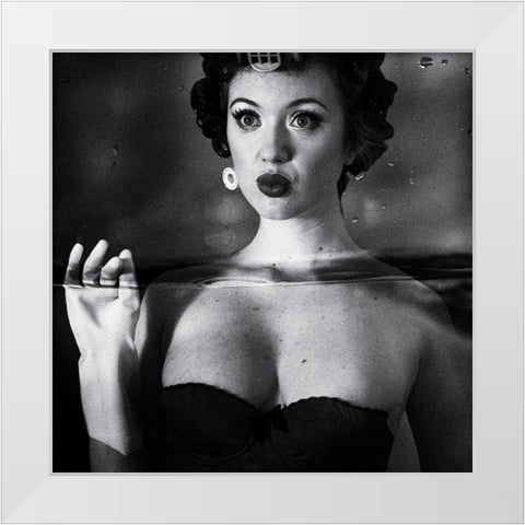 Not Drowning-Waving White Modern Wood Framed Art Print by Brackstone, Mel