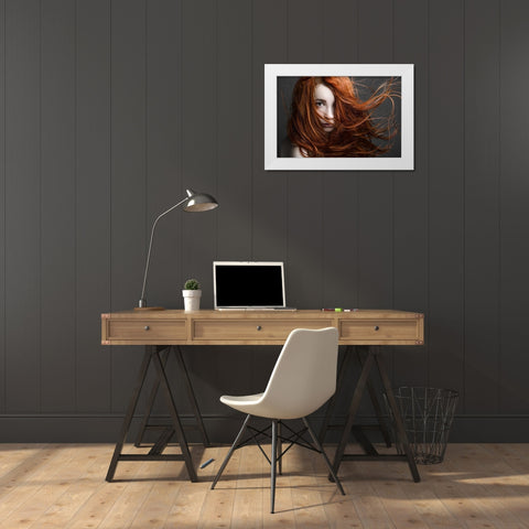 Untitled White Modern Wood Framed Art Print by Malikov, Alex