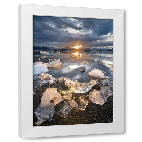 Transmission White Modern Wood Framed Art Print by Wrobel, Karsten