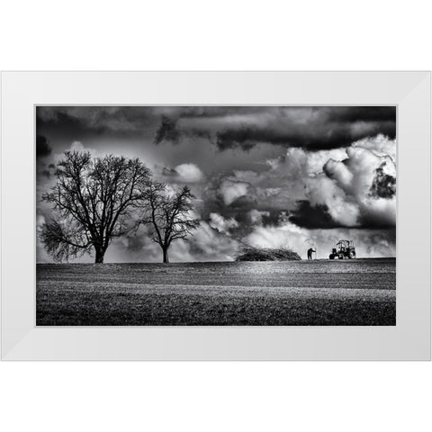 Old Man Look At My Life White Modern Wood Framed Art Print by Hartlieb, Jurgen