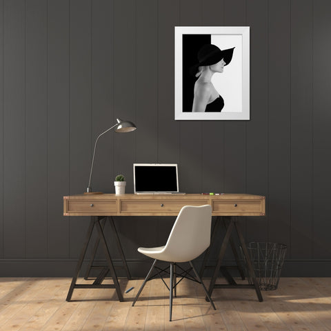 Black White Modern Wood Framed Art Print by Mathiesen, Kent
