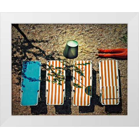Beam Me Up! White Modern Wood Framed Art Print by Ambra