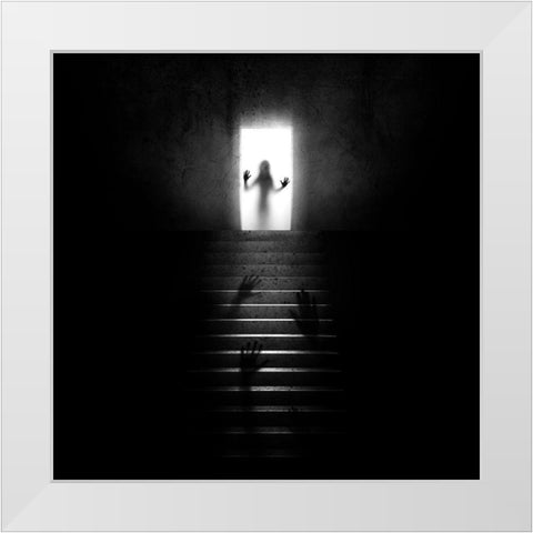 Coma White Modern Wood Framed Art Print by Del Grosso, Sebastien