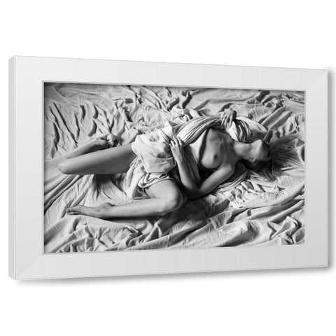 Woman Beauty White Modern Wood Framed Art Print by Blasko, Jan