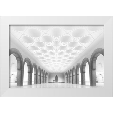 The Museum White Modern Wood Framed Art Print by Buhligaha, Hussain