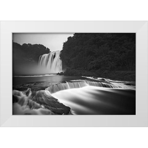 Huangguoshu Waterfalls White Modern Wood Framed Art Print by Zhang, Yan