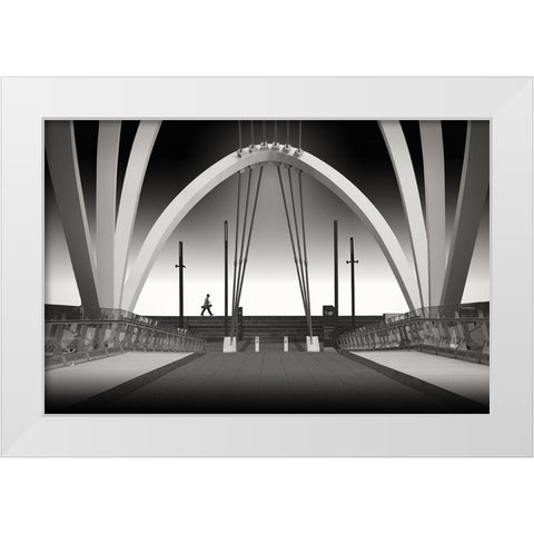 Seafarers Bridge White Modern Wood Framed Art Print by Donoghue, Adrian