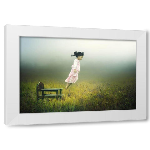 Learn To Fly White Modern Wood Framed Art Print by Sword, Pink