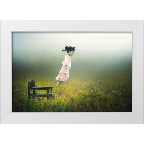 Learn To Fly White Modern Wood Framed Art Print by Sword, Pink