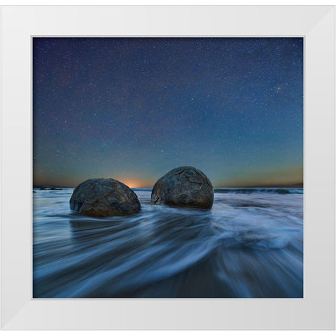 Be Together White Modern Wood Framed Art Print by Zhang, Yan