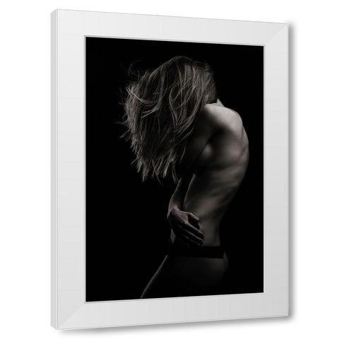 Beauty Or Beast White Modern Wood Framed Art Print by Krystynek MQEP, Martin
