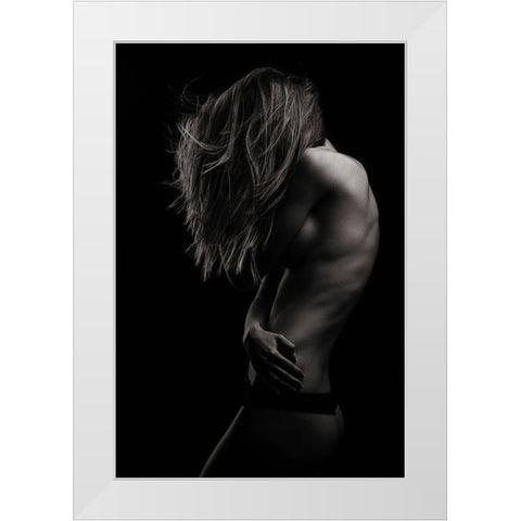Beauty Or Beast White Modern Wood Framed Art Print by Krystynek MQEP, Martin