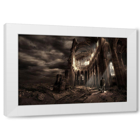 Faith White Modern Wood Framed Art Print by Kiciak, Christophe