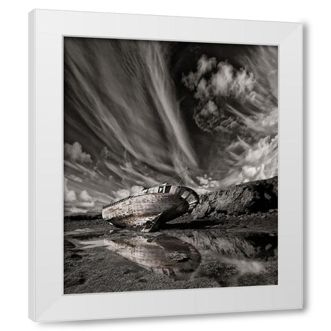 Final Place (Mono) White Modern Wood Framed Art Print by H. Ingibergsson, Torsteinn