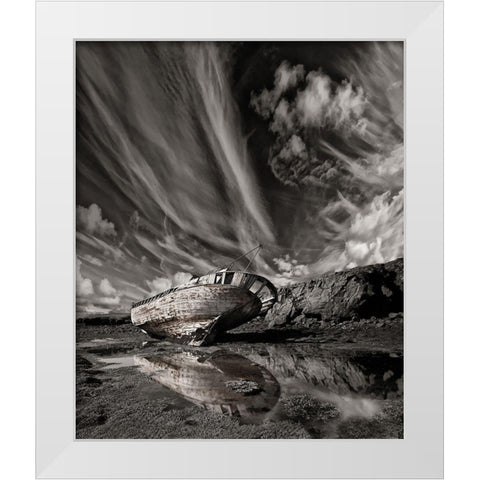 Final Place (Mono) White Modern Wood Framed Art Print by H. Ingibergsson, Torsteinn
