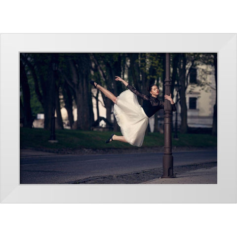 I Dance-I Am White Modern Wood Framed Art Print by Krystynek Mqep, Martin