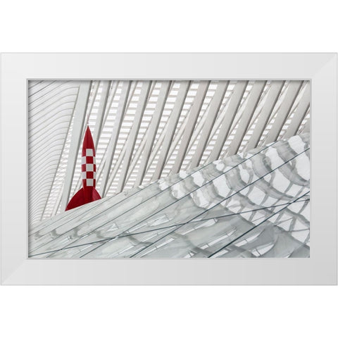 Herge Rocket White Modern Wood Framed Art Print by Van Den, Jef