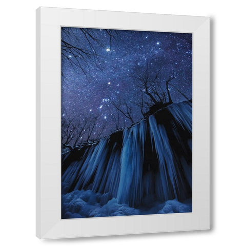 Freezing Cold Night White Modern Wood Framed Art Print by Takanobu, Kano