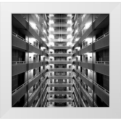 Corridor White Modern Wood Framed Art Print by Tajima, Koji