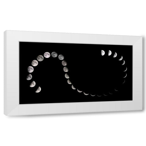 Moon Path White Modern Wood Framed Art Print by Nigam, Nimit