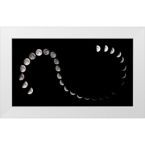 Moon Path White Modern Wood Framed Art Print by Nigam, Nimit