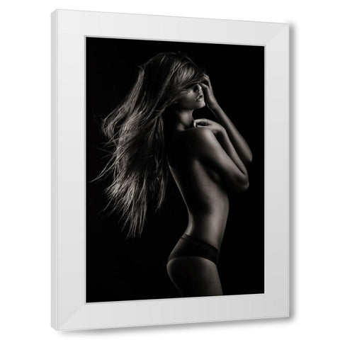 Sensual Beauty White Modern Wood Framed Art Print by Krystynek MQEP, Martin