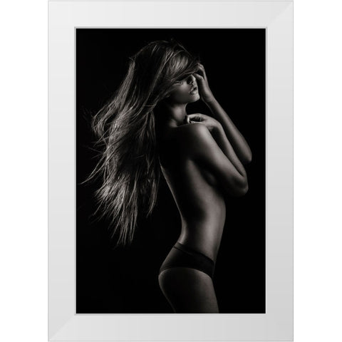 Sensual Beauty White Modern Wood Framed Art Print by Krystynek MQEP, Martin