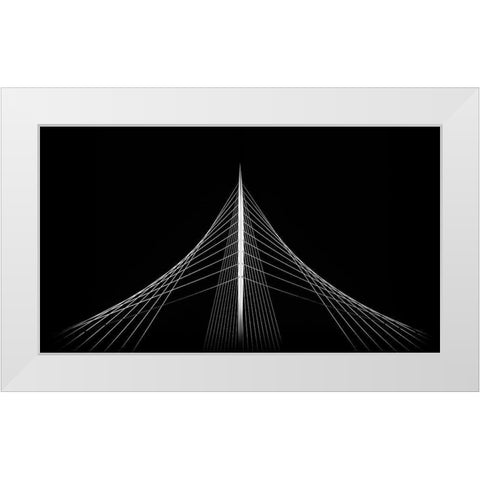 Lute White Modern Wood Framed Art Print by Pixxelpark